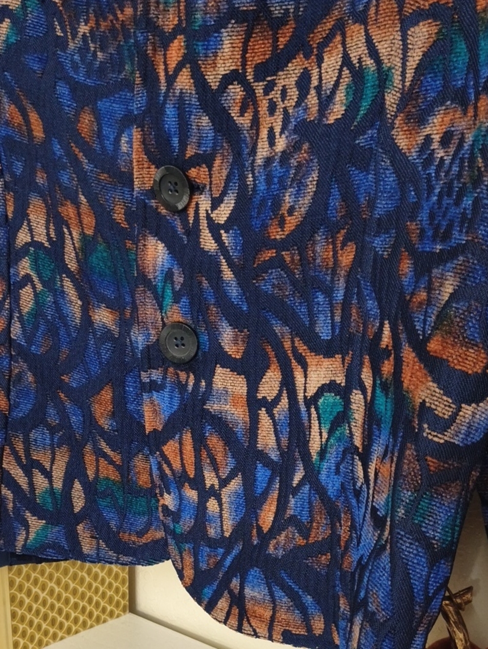vintage reversible jacquard jacket rich abstract Office Y2k Large - Picture 7 of 10